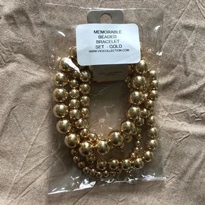 Gold Beaded Bracelet Set